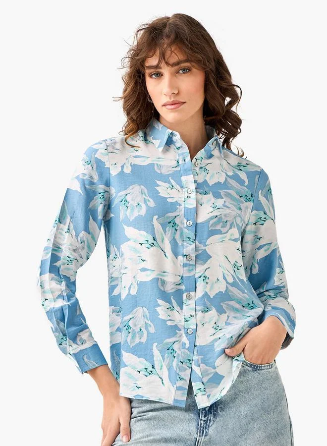 سبلاش فيڤ Viscose Shirt with Floral Print